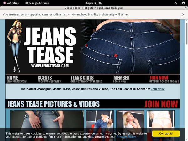 Jeanstease.com Registration Form