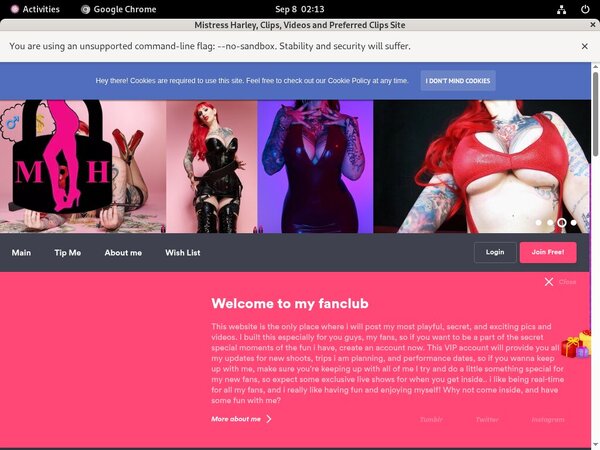 Mistress Harley Epoch Page
