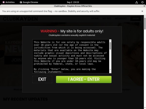 Mobile Clubkayden.com Account