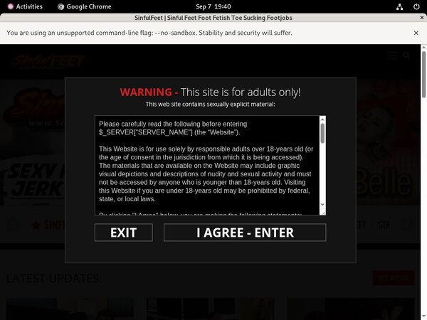 Sinful Feet Password Site